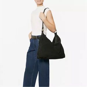 American Leather Co. Iris Suede Weekender-Black